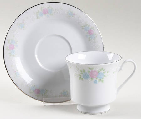 China Garden Footed Cup & Saucer Set