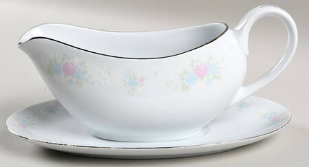 China Garden Gravy Boat & Underplate