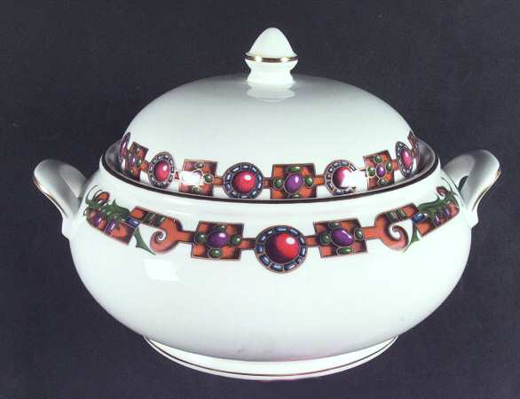 Ancestral Jewels Round Covered Vegetable