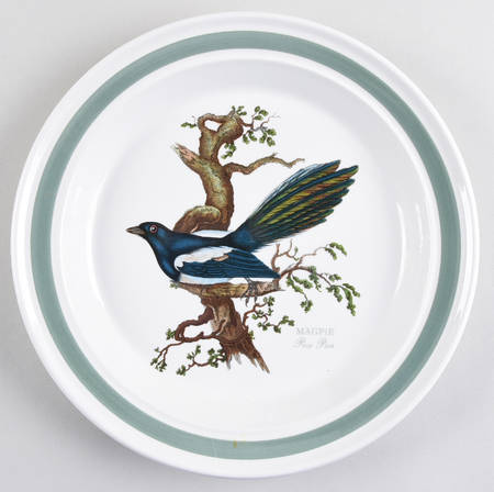 Birds of Britain Dinner Plate with Green Band
