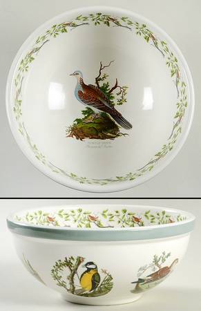 Birds of Britain 9" Salad Serving Bowl with Green Band