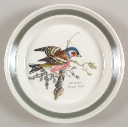 Birds of Britain Bread & Butter Plate with Green Band