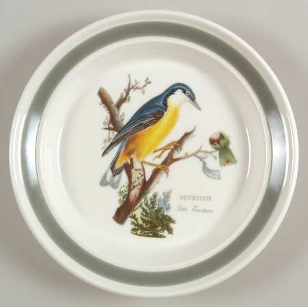 Birds of Britain Bread & Butter Plate with Green Band