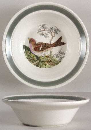 Birds of Britain Rim Cereal Bowl with Green Band