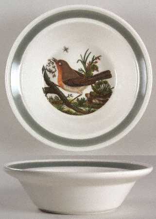 Birds of Britain Rim Cereal Bowl with Green Band