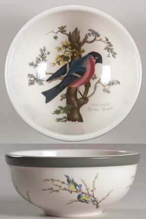 Birds of Britain Individual Salad Bowl with Green Band