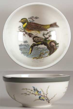 Birds of Britain Individual Salad Bowl with Green Band