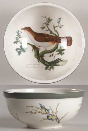 Birds of Britain Individual Salad Bowl with Green Band