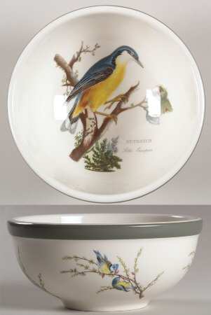 Birds of Britain Individual Salad Bowl with Green Band
