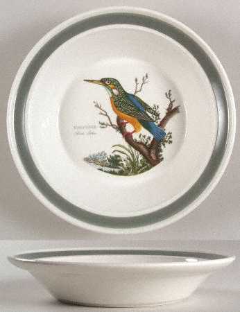Birds of Britain Rim Soup Bowl with Green Band