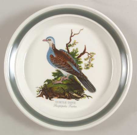 Birds of Britain Salad Plate with Green Band