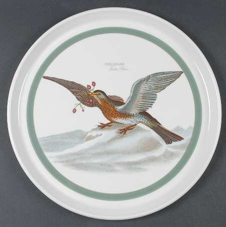 Birds of Britain 12" Chop Plate (Round Platter) with Green Band