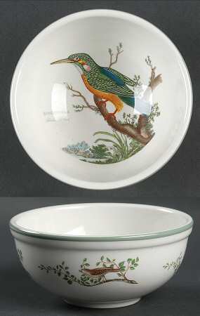 Birds of Britain Individual Salad Bowl with Green Band