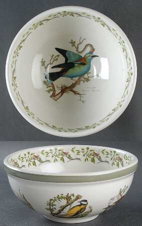 Birds of Britain 9" Salad Serving Bowl with Green Band
