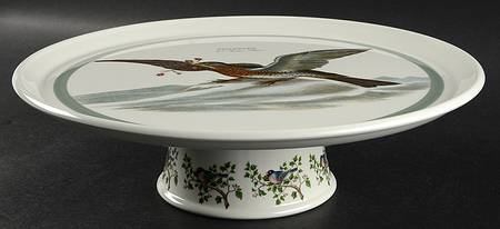 Birds of Britain 12" Diameter Pedestal Cake Stand with Green Band