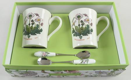 Botanic Garden Flared Mug & Spoon Set - Set of 2