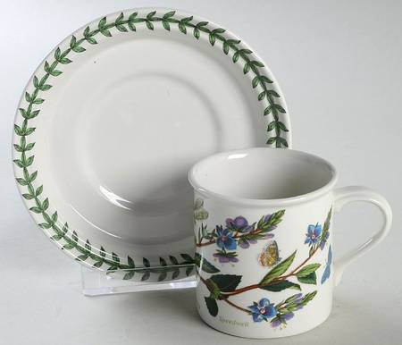 Botanic Garden Flat Demitasse Cup & Saucer Set