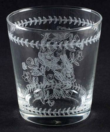 Botanic Garden 8 Oz Glassware Etch Flared Tumber