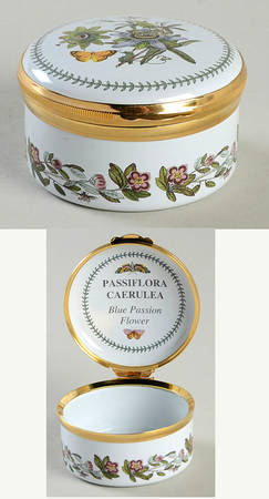 Botanic Garden 2" Round Enamel Box W/Hinged Lid