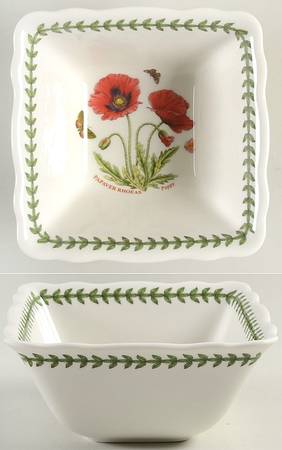 Botanic Garden 5" Square Scalloped Bowl