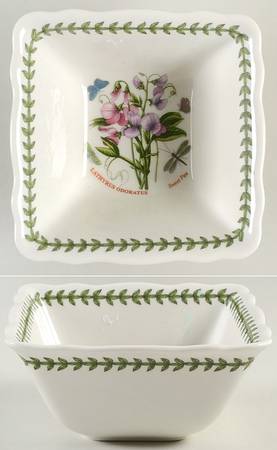 Botanic Garden 5" Square Scalloped Bowl
