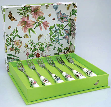 Botanic Garden Individual Pastry Fork - Set of 6 Motifs