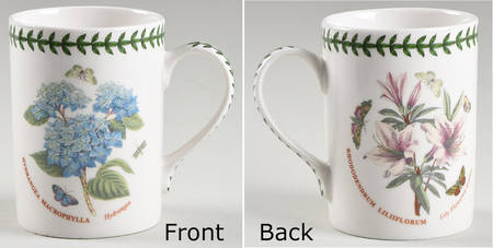 Botanic Garden Mug with 2 Flowers & Laurel Border