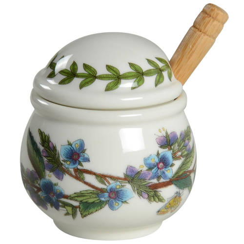 Botanic Garden Condiment/Mustard Pot & Lid w/Wood Spoon
