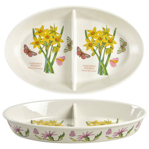 Botanic Garden 11" Oval Divided Vegetable Bowl