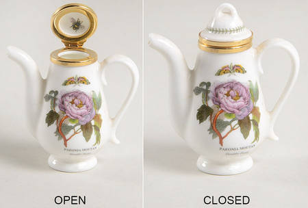 Botanic Garden Coffee Pot Miniature Box with Hinged Lid
