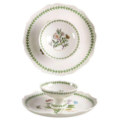Botanic Garden Chip/Dip Set (Footed Scalloped Sorbet/Dip Bowl)