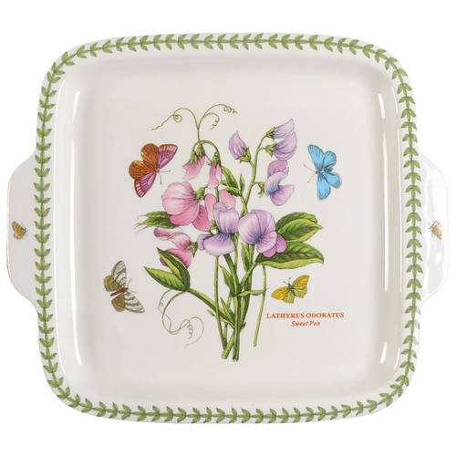 Botanic Garden 11" Square Handled Serving Dessert Plate by Portmeirion