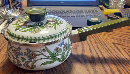 Botanic Garden 1qt Covered Metal Saucepan & Metal Lid