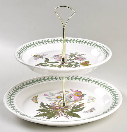 Botanic Garden 2 Tiered Serving Tray (Dinner & Salad Plate) by Portmeirion