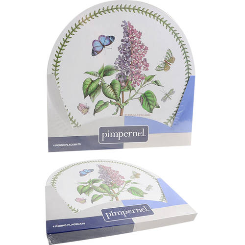 Botanic Garden 12" Round Large Corkboard Placemat - Set of 4 Motifs