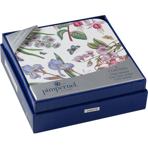 Botanic Garden Square Corkback Coaster - Set of 6 Motif 79