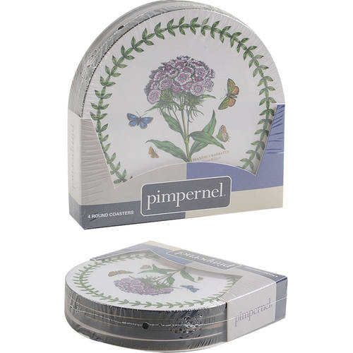Botanic Garden Coaster Corkback w/Thick Laurel Border - Set of 4