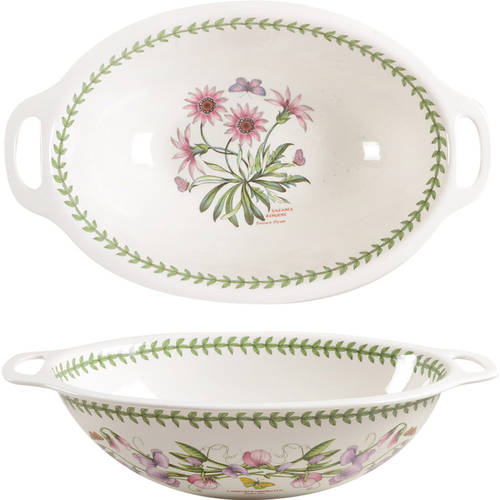 Botanic Garden 15" Oval Handled Serving Bowl