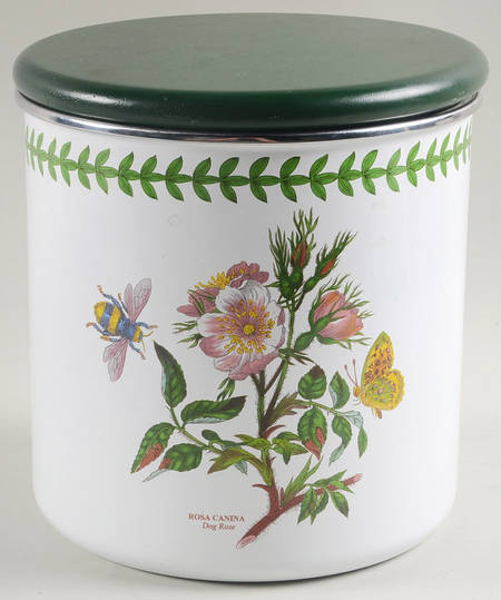 Botanic Garden Large Metal Canister & Wood Lid