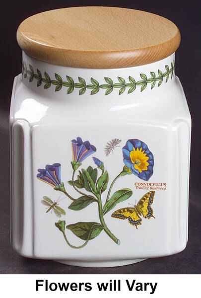 Botanic Garden Square Cookie Jar & Wood Lid