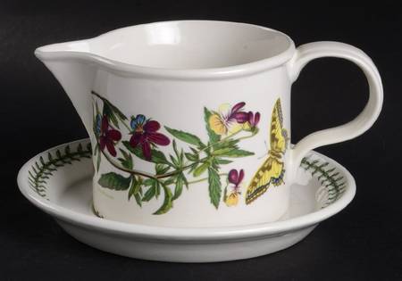 Botanic Garden Drum Shaped Gravy Boat & Underplate