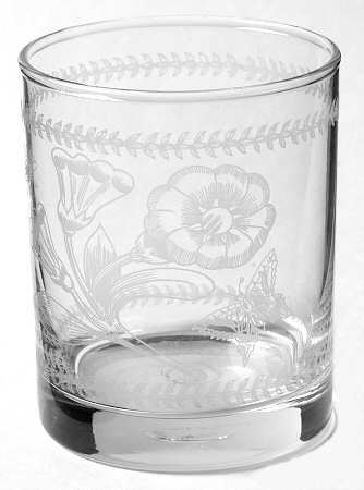 Botanic Garden 8 Oz Glassware Etch Tumbler