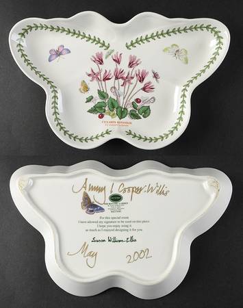 Botanic Garden Signed Butterfly Shaped Dish