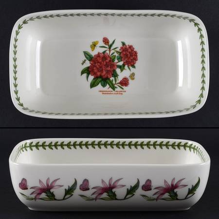 Botanic Garden Rectangular Cranberry Bowl