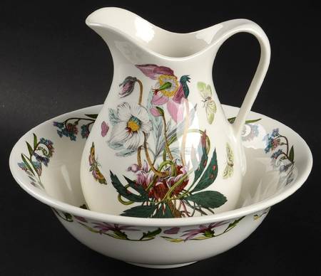 Botanic Garden Pitcher/Ewer & Bowl Set (Pitcher/Ewer56oz&11"Bowl)