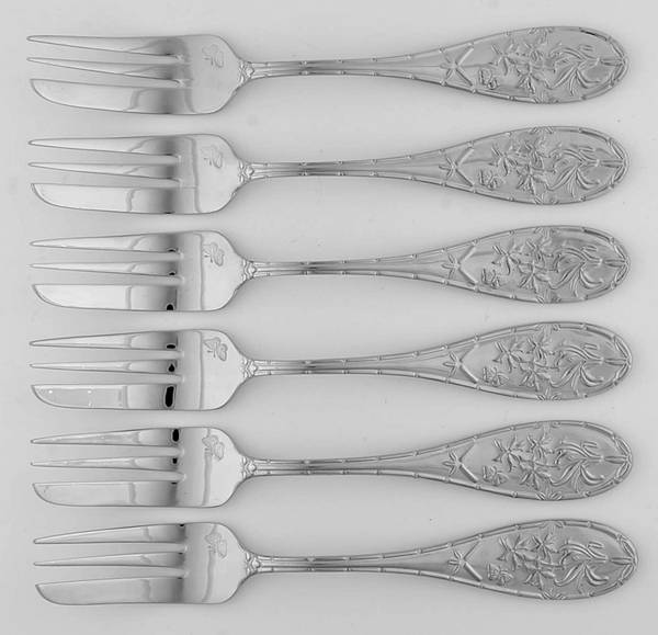 Botanic Garden All Stainless Cake Fork - Set of 6