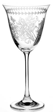 Botanic Garden 9 Oz Glassware Etched Wine Glass