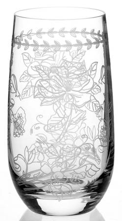 Botanic Garden 17 Oz Glassware Etched Highball