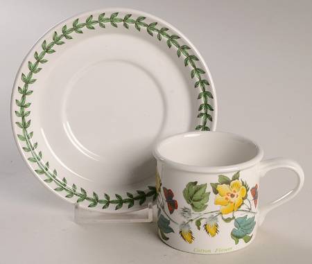 Botanic Garden Flat Demitasse Cup & Saucer Set