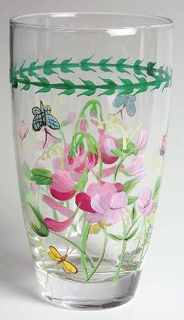 Botanic Garden 16 Oz Handpainted Glassware Highball